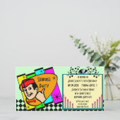 Invitation de fête d'anniversaire vintage surprise (Debout devant)