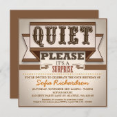 invitation de fête d'anniversaire vintage typograp (Devant / Derrière)