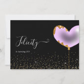 Invitation de fête d'anniversaire violet et or (Devant)