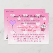 Invitation de fête d'anniversaire virtuelle (Devant / Derrière)