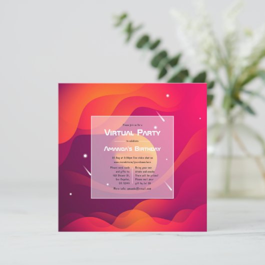 Invitation de fête d'anniversaire virtuelle (Debout devant)