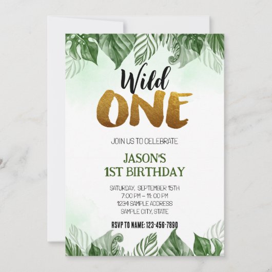 Invitation de fête d'anniversaire Wild One (Devant)