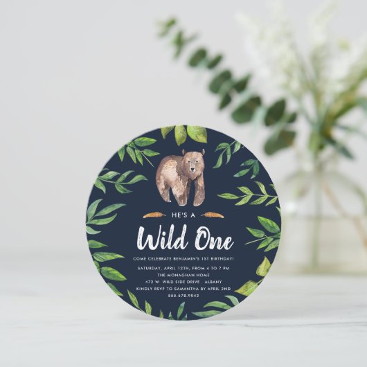 Invitation de fête d'anniversaire Wild One | Cercl (Debout devant)