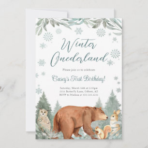 Invitation de fête d'anniversaire Woodland Animal 