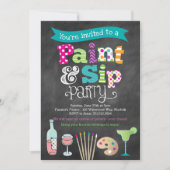 Invitation de fête d'art de peinture dans le style (Devant)