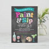 Invitation de fête d'art de peinture dans le style (Debout devant)