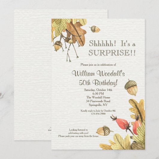 Invitation de fête d'automne (Devant / Derrière)