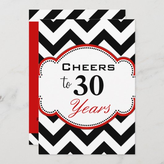 Invitation de fête de 30 ans (Devant / Derrière)