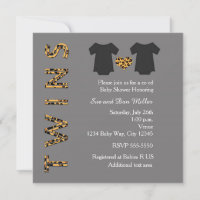 Invitation de fête de baby shower chic guépard jum