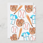 Invitation de fête de baby shower de sport de base (Dos)