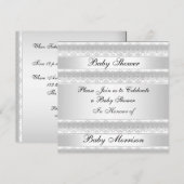 Invitation de fête de Baby Shower douce blanche (Devant / Derrière)