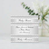 Invitation de fête de Baby Shower douce blanche (Debout devant)