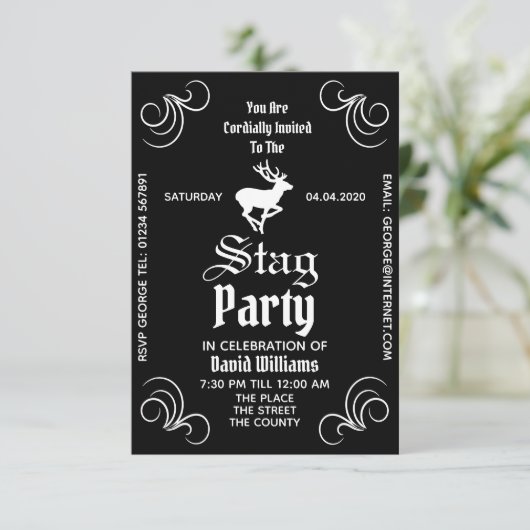 Invitation de fête de Bachelor (Debout devant)