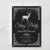 Invitation de fête de bachelor argentée vintage au (Devant)