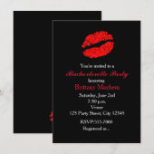 Invitation de fête de bachelor avec baiser aux lèv (Devant / Derrière)