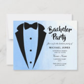 Invitation de fête de bachelor avec noeud papillon (Devant)