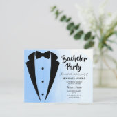 Invitation de fête de bachelor avec noeud papillon (Debout devant)
