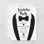 Invitation de fête de bachelor avec noeud papillon (Devant)