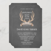 Invitation de fête de Bachelor avec ruban et bois (Devant / Derrière)