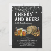 Invitation de fête de bachelor "Cheers & Beers" (Devant)