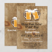 Invitation de fête de bachelor Cool Pixel Bières & (Devant / Derrière)