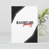 Invitation de fête de bachelor de style selle noir (Debout devant)