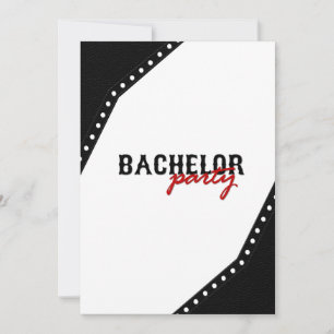 Invitation de fête de bachelor de style selle noir