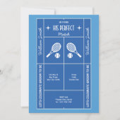 Invitation de fête de bachelor de tennis bleu (Devant)