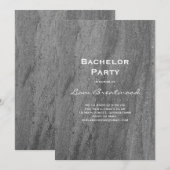 Invitation de fête de bachelor en granit (Devant / Derrière)