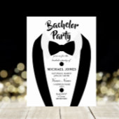 Invitation de fête de bachelor en nœud papillon Sm