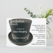 Invitation de fête de bachelor en noir et blanc av (Debout devant)