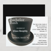 Invitation de fête de bachelor en noir et blanc av (Devant / Derrière)