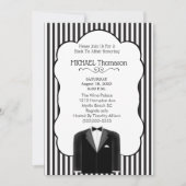 Invitation de fête de bachelor en smoking de maria (Devant)