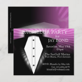 Invitation de fête de bachelor en smoking élégante (Devant / Derrière)