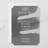 Invitation de fête de Bachelor noir et gris (Devant)