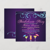 Invitation de fête de bachelor pour un cocktail vi (Devant / Derrière)