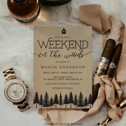 Invitation de fête de Bachelor pour un week-end en