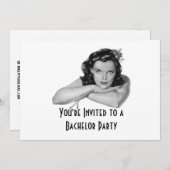 Invitation de fête de bachelor rétro (Devant / Derrière)