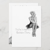 Invitation de fête de Bachelor rétro modèle (Devant / Derrière)