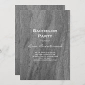 Invitation de fête de bachelor simple en granit (Devant / Derrière)