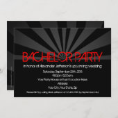 Invitation de fête de Bachelor sous les feux rouge (Devant / Derrière)