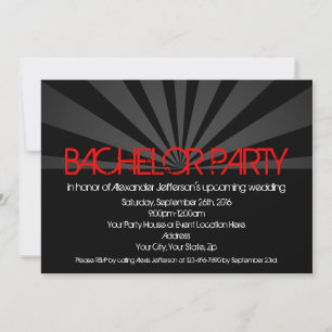 Invitation de fête de bachelor sous les lumières r