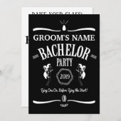 Invitation de fête de bachelor sur le thème de la (Devant / Derrière)