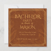 Invitation de fête de bachelor sur le thème du bar (Devant)