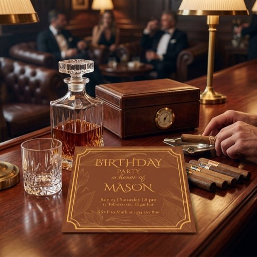 Invitation de fête de bachelor sur le thème du bar