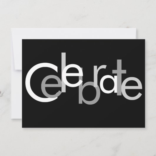 Invitation de fête de bachelor Typographic Gray Bl (Dos)