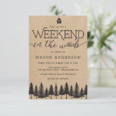 Invitation de fête de bachelor 'Weekend In The Woo (Debout devant)