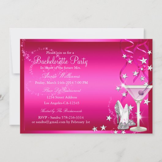 Invitation de fête de Bachelorette à l'étincelle r (Devant)