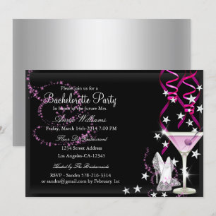 Invitation de fête de Bachelorette à paillettes ro