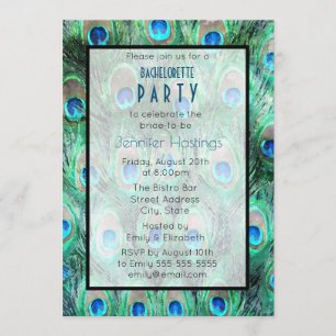 Invitation de fête de Bachelorette à plumes de pao